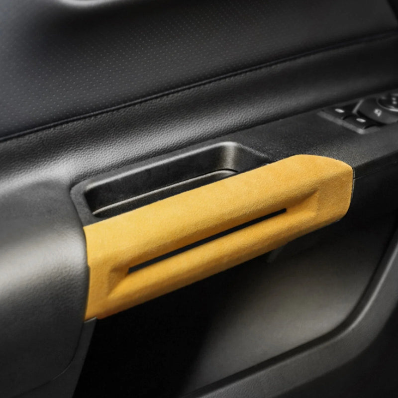 Ford Mustang 2 x Yellow Door Side Handle Armrest Covers (2015-2020)