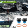Car Motorcycle Black Blue 2 x M16x1.5 Copper Oil Drain Plug W/ Gasket