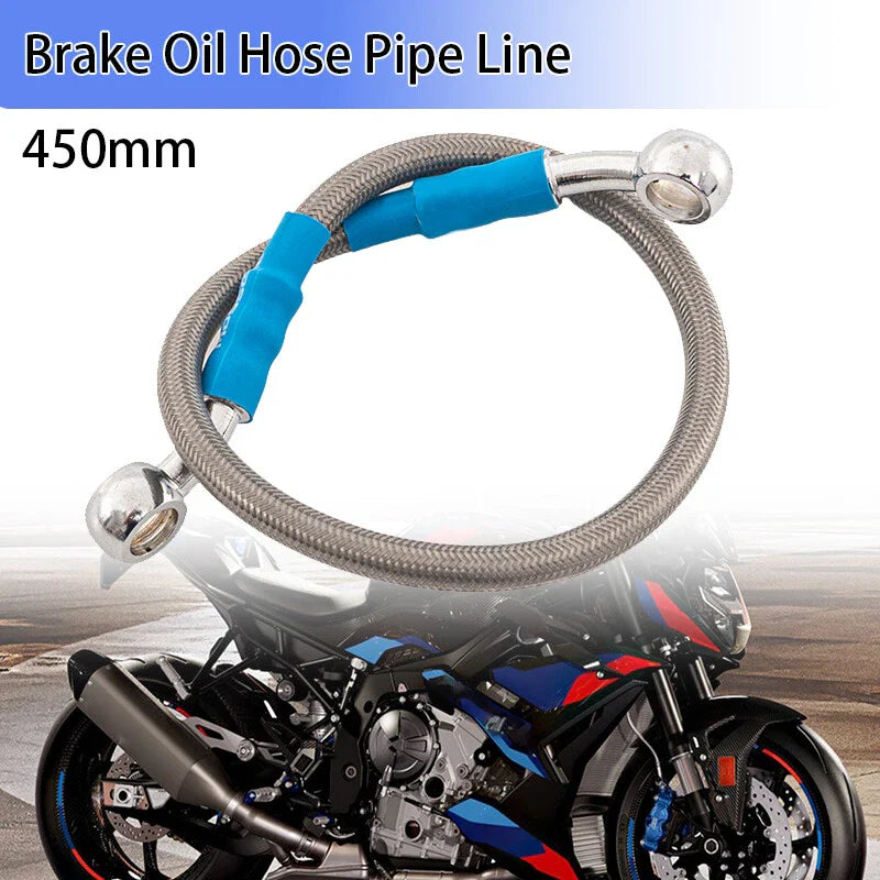 Universal Motorcycles 45cm Stainless Steel Braided Brake Oil Hose