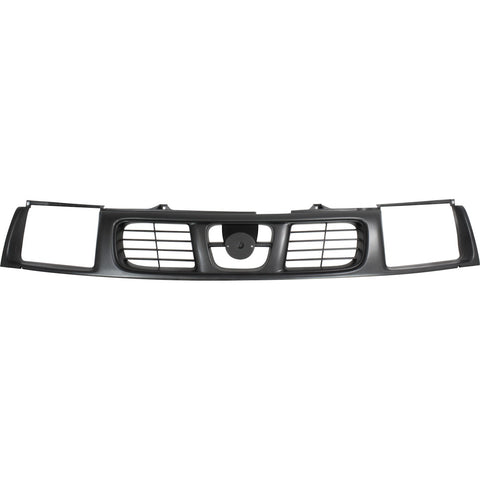 Grille For 1998-2000 Nissan Frontier Plastic Black Shell