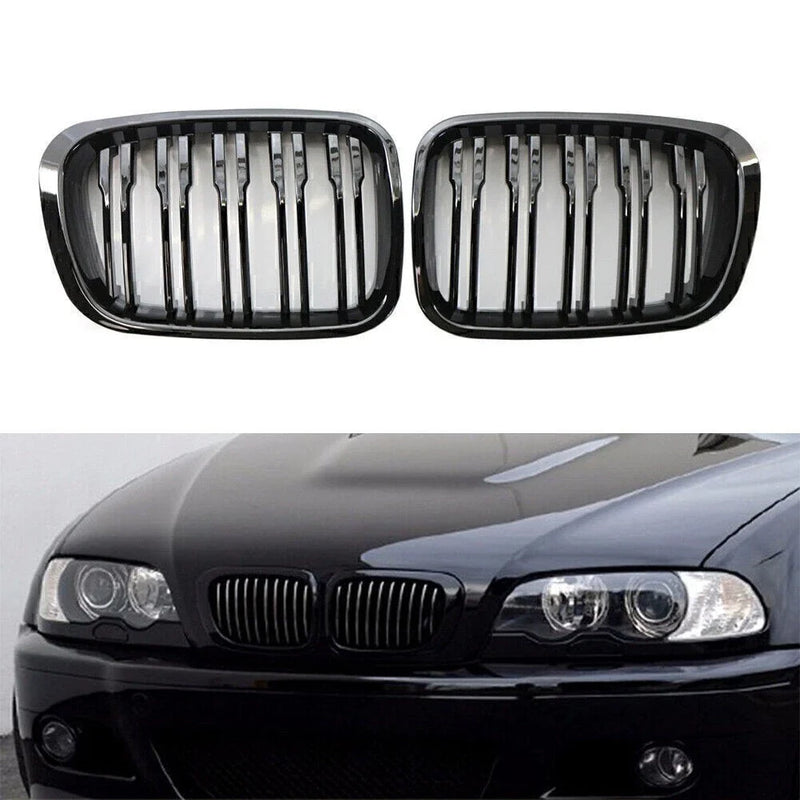 BMW 3 Series E46 4 Door Front Twin Bar Grille Trim (1999-2001)