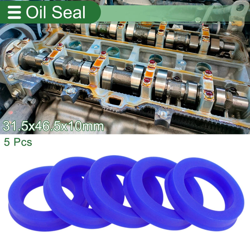 Oil Seal Rotary Shaft Seal TPU 31.5x46.5x10mm High Pressure Blue 5 pcs