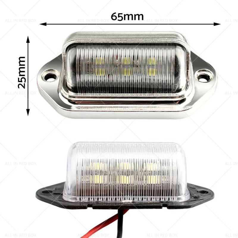 Truck SUV Trailer Lorry 6 x LED License Plate Light Lamps