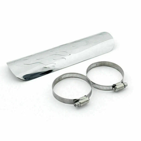 Harley Dyna Chrome Guard Exhaust Pipe Heat Shield Cover (2006-2017)