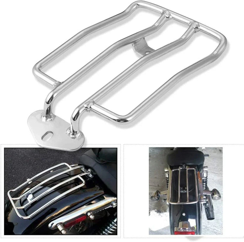 Harley Sportster XL 883 1200 Chrome Solo Seat Rear Luggage Rack (2004-2015)