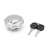 CG125 Silver Tone Metal Gas Cap Lock Cover 2 Keys