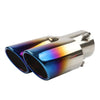 Universal Accessory Dual Steel Bluing Rear Exhaust Pipe Tail Muffler Tip