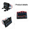 Truck Caravan Waterproof Switch Panel with USB Ports and Blue Light