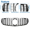 Mercedes-Benz GLC250 2017-2018 Gloss Black Front Upper Bumper Grille