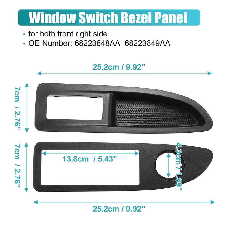Dodge Avenger 2 x Front Left & Right Door Window Switch Bezels (2011-2014)