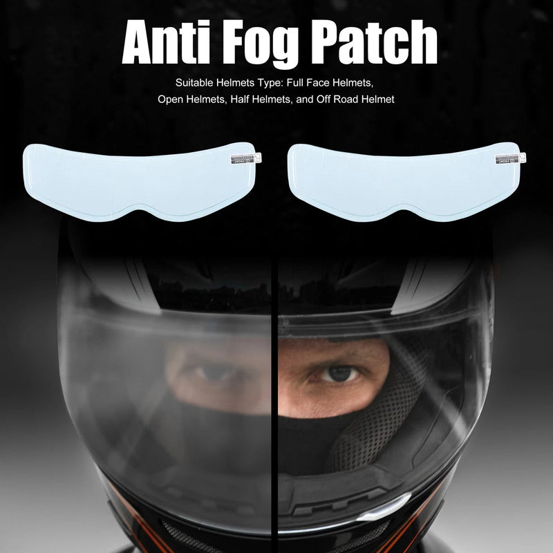 Motorcycle 2pcs 8.86x2.56in Helmet Anti Fog Film Universal Film Lens Sticker