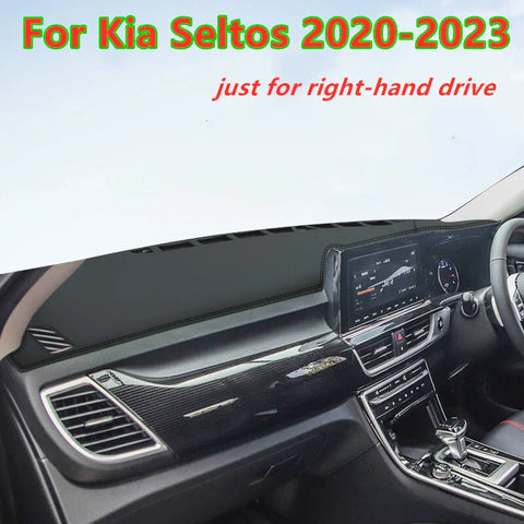 Kia Seltos RHD Leather Car Dashboard Cover Dash Protector Mat Pad (2020–2023)