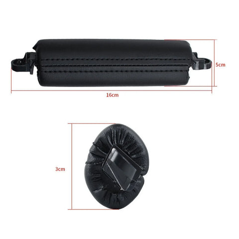 VW Touareg Black Leather Inner Door Pull Handle (2003-2010)