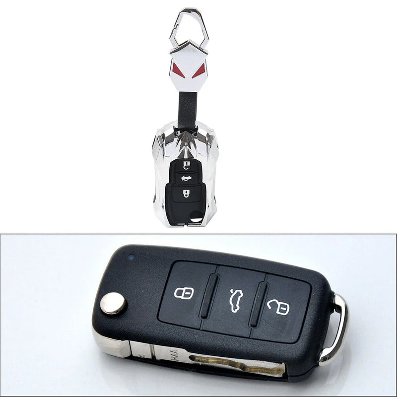 VW Gran Lavida Silver 3-Button Key Remote Cover Case (2013-2017)