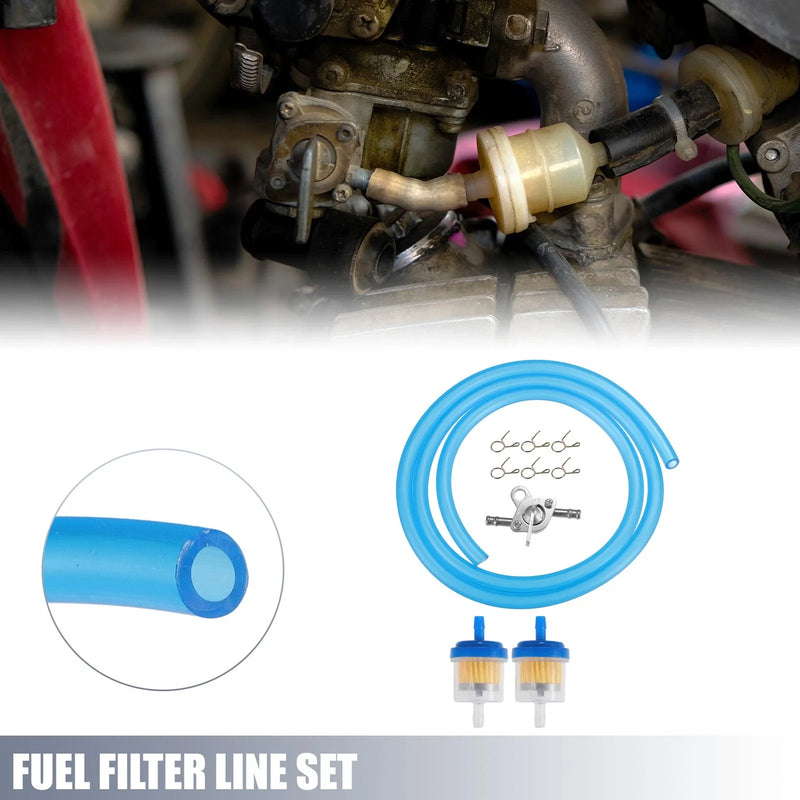 CRF50 / 70 / 90 Honda ATV Blue Motorcycle Fuel Line Clamps with 2 Fuel Filters