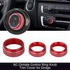 Dodge Challenger Charger 3 x Car AC Climate Control Ring Knob Trim Covers