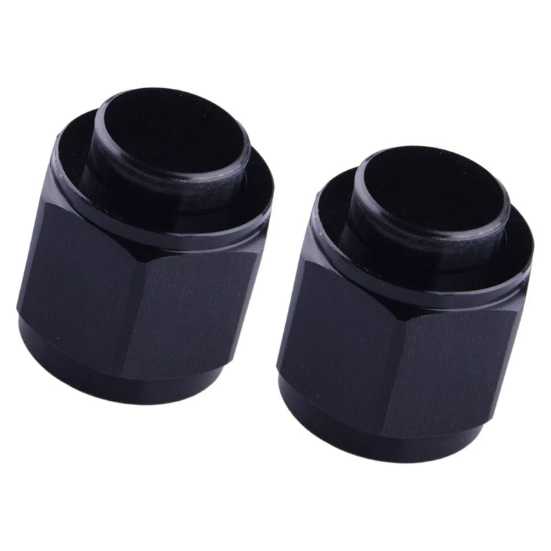 Fuel Systems Black Aluminum 10AN Female Flare Fitting Caps