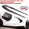 2023 Corvette C8 Side Skirts 5VM Style Extensions Rocker Panels Carbon ABS