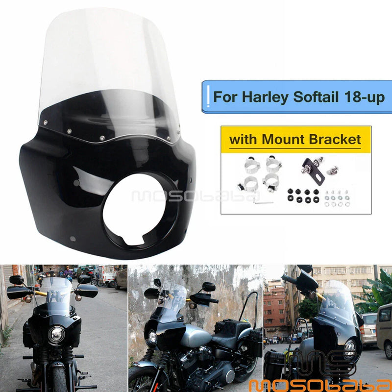 Harley Softail Street Bob FXBB Low Rider FXLR Fairing + Windshield (18-22)