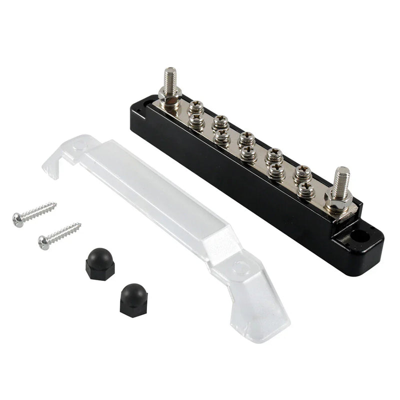 Car Marine RV Boat Black 10 Terminal Power Distribution Block with Cover