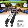 Rear View Mirror M8/M10 Motorcycle Polygonal Shape Black Aluminum Alloy