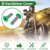 Motorcycle Hand Grips Cover Kit 7/8" 22mm Handlebar Cover Rubber Green