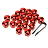 Car 21mm Red Wheel Lug Nut Bolt Center Cover Caps & Tool (Various Years)