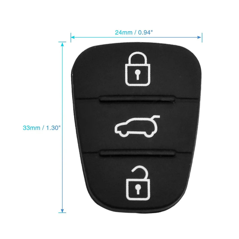 Replacement () Hyundai 3 Button Key Fob Shell Case Rubber