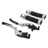 Kawasaki ER6F ER6N Silver Adjustable Brake Clutch Lever Grip Set (2006-2016)