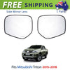 Side Mirror Glass Lens Rear View Pair Fits Mitsubishi Triton L200 Pickup 2015-18