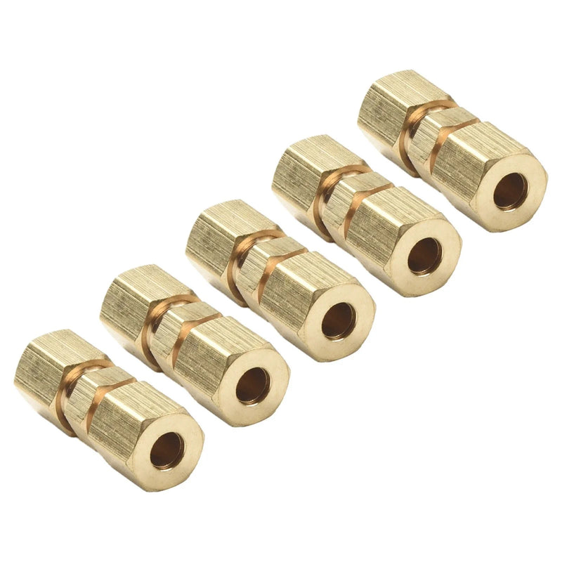 Brake Line-Unions 5-Pack / 3/16 OD / Brass Compression Fittings Connector