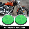 Motorcycle Bike Pair / M6x1.0 / Green Universal Screw Mount Warning Reflector