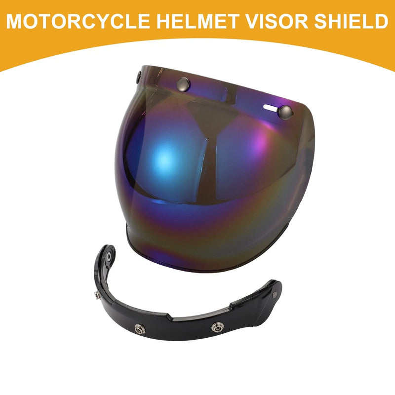 Motorcycle Helmet Anti-UV Chrome Blue Visor Shield