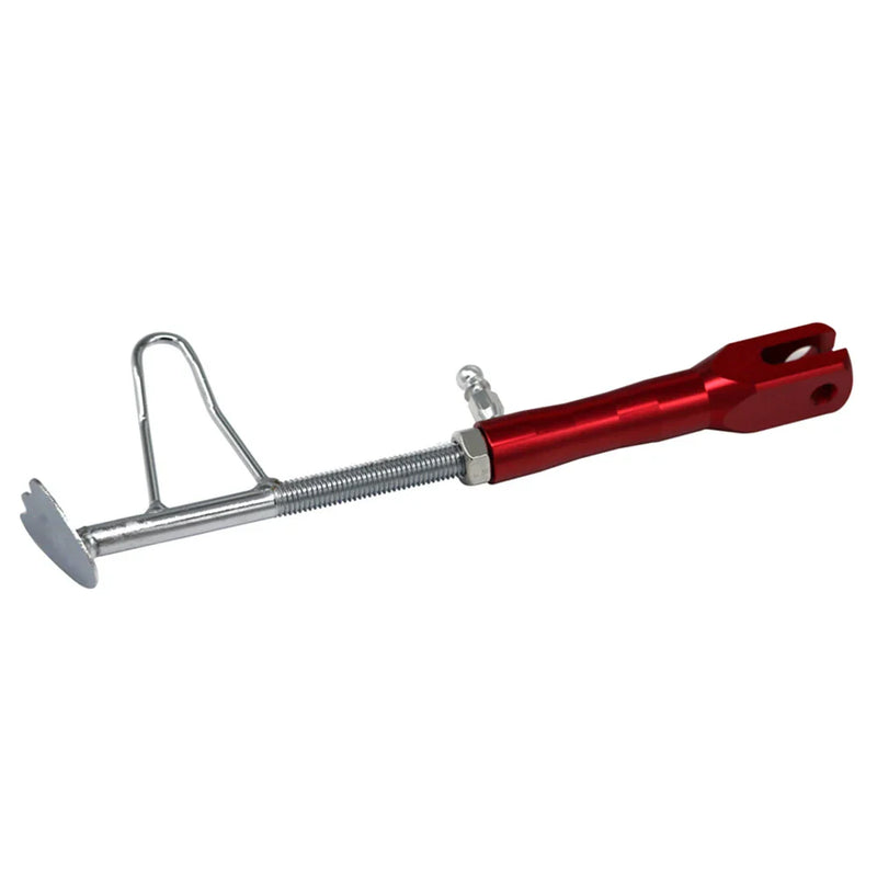 Motorcycle Foot Side Stand - Red Adjustable Non-Slip Kickstand