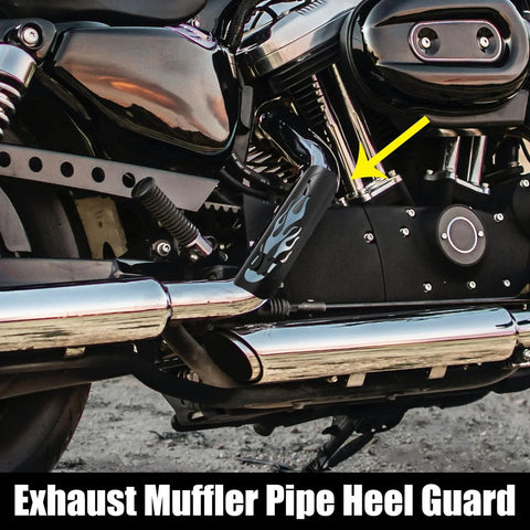 Harley Flame Black Set Motorcycle Exhaust Heat Shield Pipe Shield