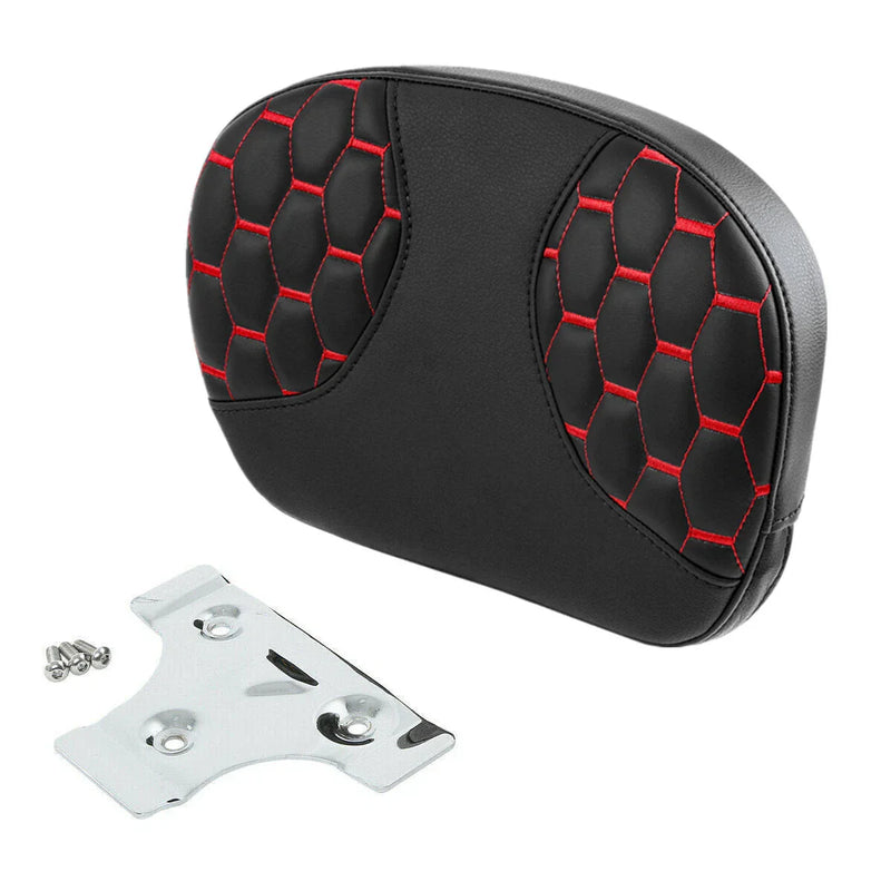Harley Electra Glide Softail Black Red Passenger Sissy Bar Backrest Pad