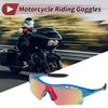 1 Set Motorcycle Riding Goggles Red Lens Blue Frame PC TPU Cycling Sunglasses