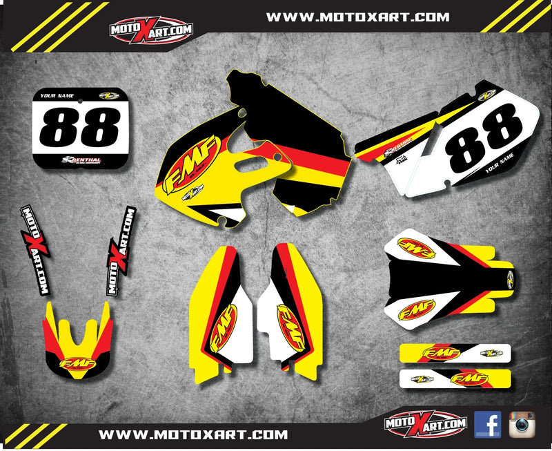 Suzuki RM 125 (1999-2000) Stickers Decals Custom Graphic Kit Thermal Style
