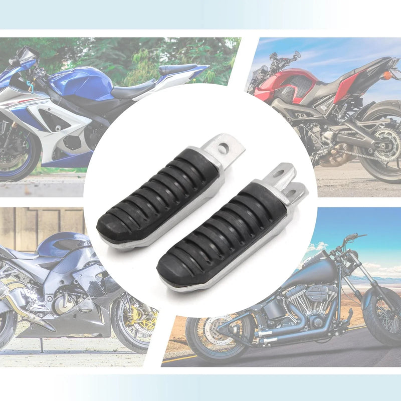 Bicycle - Black 8mm Aluminum Alloy Motorcycle Footpegs