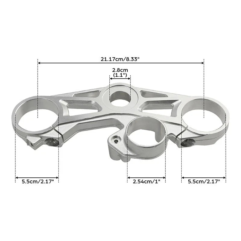BMW S1000RR Silver Upper Fork Cross Brace Triple Clamp (2015-2019)