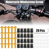 Motorcycle 20 x M5 5mm Windscreen Screws Fairing Windscreen Screws Gold Tone