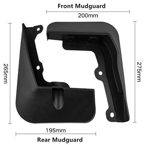 Kia EV6 GT 4Pcs Black Mudguard Covers (2022-2023)
