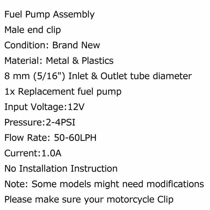 Yamaha Virago XV 400 / 535 / 600 Electric Fuel Pump 8mm (1981-1999)