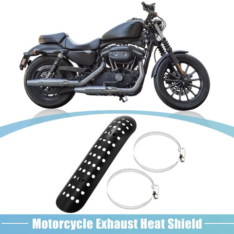 Motorcycle Chrome Plated Iron Exhaust Heat Shield 90-110mm Clamp