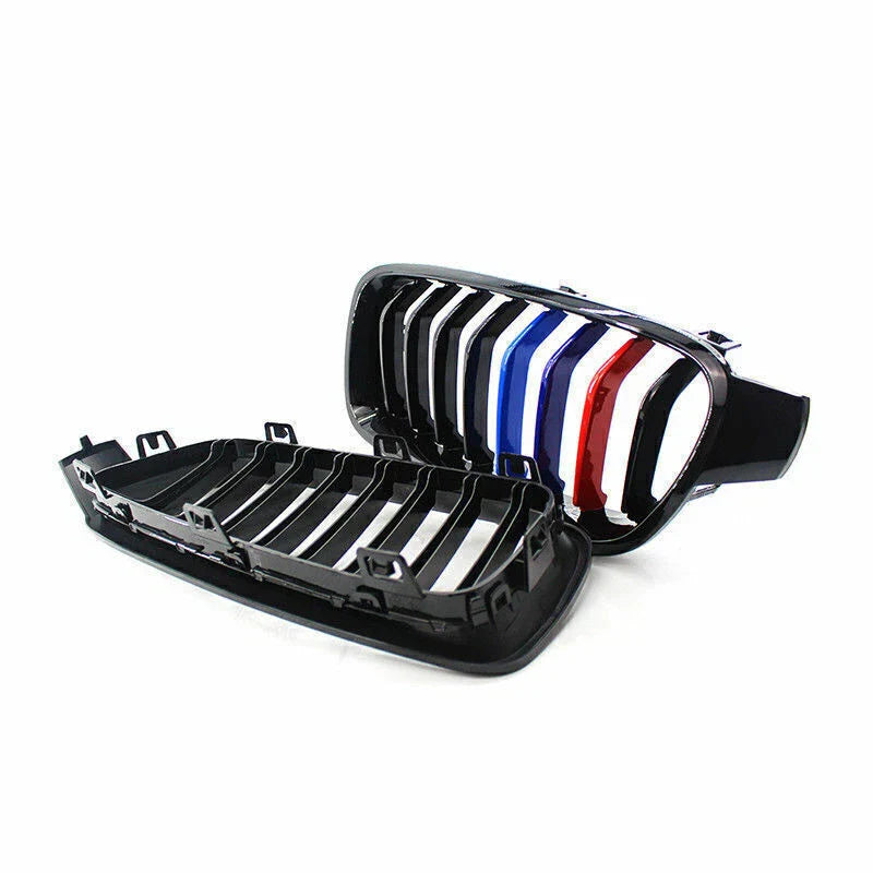 BMW 3-Series F30 / F31 / F35 Gloss Black & M Color Kidney Grille Cover Trim (12-18)