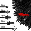160Pcs Universal Car Wire Harness Fastener Cable Clips Ties