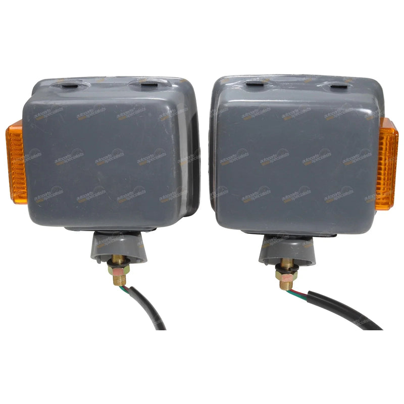 Landcruiser FJ / HJ / BJ 2 x LH+RH Front Corner Lights Grey Base (65-85)