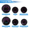 Marine Boat Car Black 6 Gauge Set GPS Speedometer Tacho Fuel/Temp/Oil/Volt
