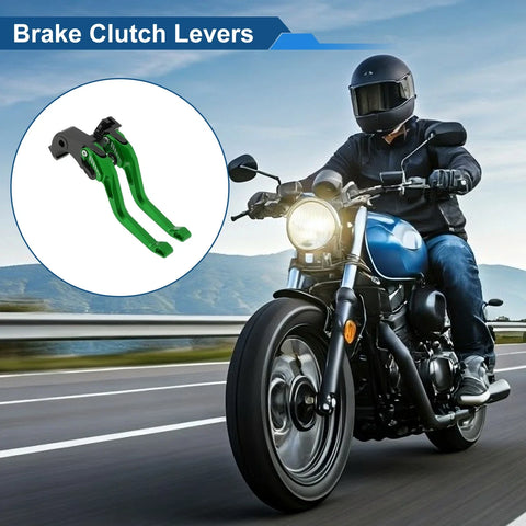 Kawasaki ZX6R ZX-6R 636 Green Adjustable Short Brake Clutch Levers