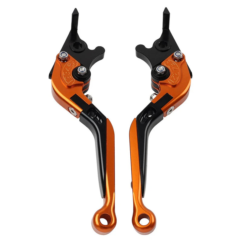 Kawasaki Ninja 125 250 CNC Orange Extendable Brake Clutch Levers (2018-2023)